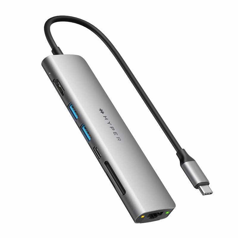 HyperDrive SLAB 7-in-1 USB-C HubUSB-Cϥ4K60Hz HDMIUSB-C PD 90WӥåȥͥåSD / microSDåȤ2ĤUSB-AݡȤRoa HP-HD22HGR 10P 4570047590582