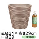 硬質・合成樹脂製 鉢カバー エコフレポット 31cm トープ系 8号鉢適合 鉢底穴無 ◆穴あけ加工の選択可◆