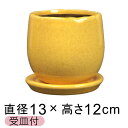 植木鉢 おしゃれ アンジェラ 黄系 LL 13.5cm 受皿付