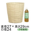 紙こより クリーム色 鉢カバー 7号鉢用 直径23cm以下の鉢に対応〔012067〕