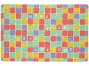PVC素材 玄関マット カラフルキューブ 屋外 室内 60×40cm 洗える おしゃれ かわいい エントランスマット