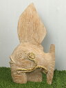 木製 アジアン 雑貨 お魚風 置物 高さ32cm