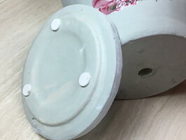 ローズプリント柄ハンドメイド風インドアポット植木鉢おしゃれ丸型15cm6色セット〔受皿付〕