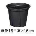 植木鉢 スリット鉢 根っこつよし 6号 18cm ブラック 2リットル プラスチック 鉢 軽量 根が育つ