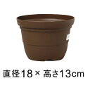 カラーバリエ 輪鉢 6号〔18.2cm〕コーヒーブラウン 1.7リットル 植木鉢 おしゃれ 室内 屋外 プラスチック 軽い かわいい シンプル