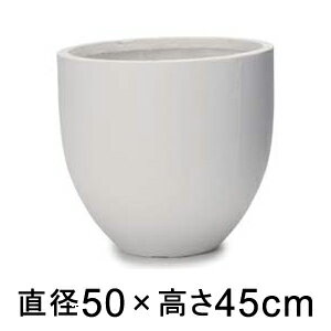 大型 おしゃれ 植木鉢 ミュウ ラウンド プランター ホワイト 50cm 60リットル 陶器やテラコッタより軽量なセメントプランター 【メーカー直送・日時指定不可・同梱不可・代引不可・返品不可】【プロフェッショナル】