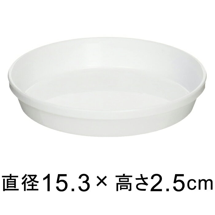 浅皿 5号〔15.3cm〕 ホワイト◆適合する鉢◆底直径13cm以下の植木鉢