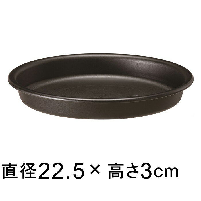 【受皿】グロープレート 22.5cm ブラック ◆適合する鉢◆グローコンテナ 24cm、底直径が19cm以下の植木鉢