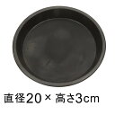【受皿】硬質・合成樹脂製 受皿 丸型 20cm ブラック系 ◆適合する鉢◆底直径が15cm以下の植木鉢