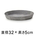 【受皿】アートストーン ラウンド ソーサー 丸 32cm グレー ◆適合する鉢◆底直径が28cm以下の植木鉢