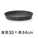 【受皿】アートストーン ラウンド ソーサー 丸 30cm ブラック ◆適合する鉢◆底直径が26cm以下の植木鉢
