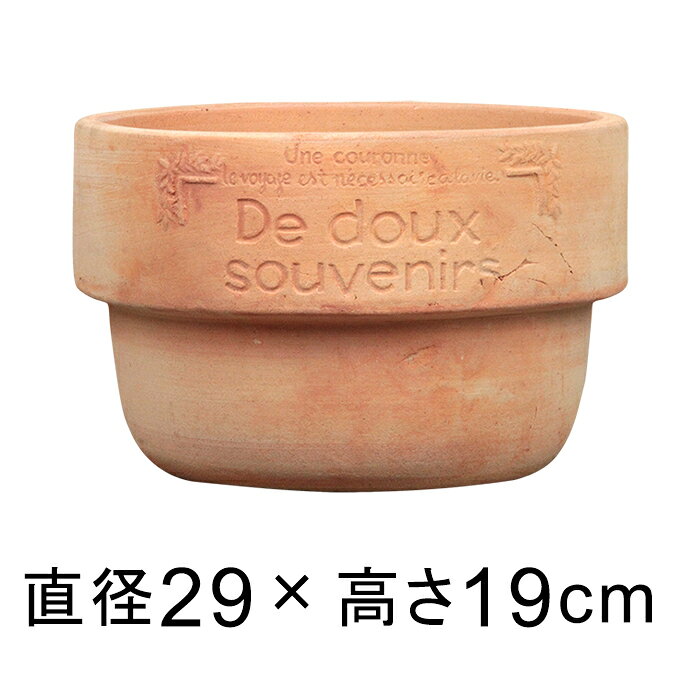 訳あり 厚リム 植木鉢 おしゃれ 丸 中深型 HM 白粉 素焼き鉢 テラコッタ 鉢 29cm 7リットル [of20]