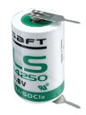 【ポスト投函対応】※タブ付き Saft 電池 LS14250 端子付き 塩化チオニルリチウム 1/2AA 公称電圧 3.6V