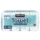【国産・1ダース12ロール】KIRKLAND カークランド シグネチャー キッチンペーパー ロールタオル(ペーパータオル) 160シート 2枚重ね コストコ