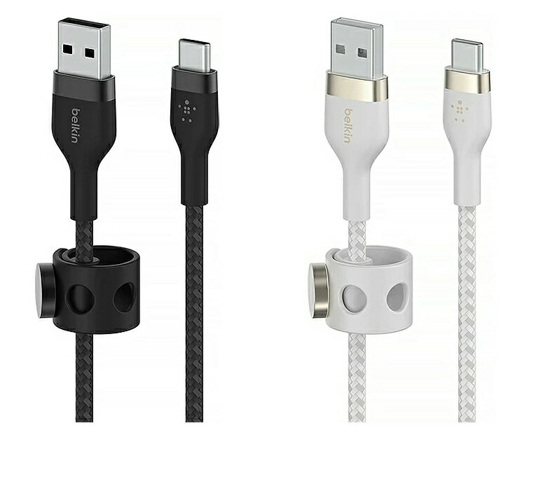 Rakuten - Belkin ベルキン USB-A to USB-C 編組シリコンケーブル スマートフォン・タブレット対応 超高耐久 USB-IF認定 1メートル BOOST CHARGE↑Flex CAB010bt1M　ブラック　ホワイト
