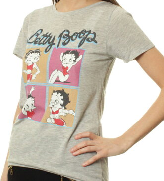 ベティー（ベティ） ブープ　betty boopジムナスティック　スポーツ柄グレーTシャツベティー・ブープ　Tシャツ