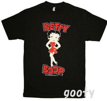 ベティー（ベティ） ブープ　betty boop半袖Tシャツ　ユニセックスM−XLサイズ　黒地 両面プリントBETTY BOOP