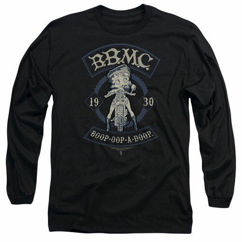 ベティー(ベティ)ブープ　betty boop長袖Tシャツ　長T　ユニセックスM-XLサイズ 黒地B.B.M.C 1930ベティー　バイカー柄