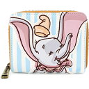 ディズニー Disneyダンボ財布Dumbo Striped Circus Faux Leather Wallet ラウンドチャック 2つ折りウオレットカードケース おさいふloungefly ラウンジフライ