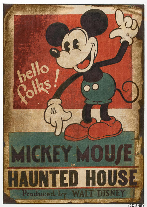 ミッキーマウス MICKEY MOUSEミッキー　ホーンテッドハウスラグMICKEY Haunted　House RUG100×140cmミッキーのお化け屋敷柄カーペット