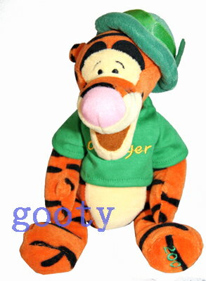 くまのプーさん　ティガーWinnie the Pooh　Tiggerセントパトリックデー ティガーSt.Patrick's Day　Tiggerイギリス　2001年限定ビーンバッグ　縫いぐるみレア