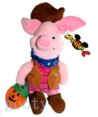 くまのプーさん　ピグレットWinnie the Pooh　PigletCowboy Piglet2000 ハロウィン限定　ビーンバッグ　縫いぐるみレア