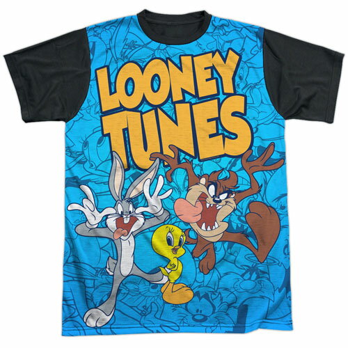 ルーニートゥーンズ(ルーニー テューンズ)　LOONEY　TUNESバグズバニー（バッグス バニー)　トゥイーティー　タズ半袖Tシャツ　ユニセックスM−XLサイズポリエステルTシャツ