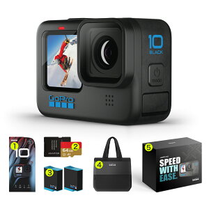 【GoPro公認楽天市場店】GoPro HERO10 Black アップグレード アクションカメラ ゴープロ 人気アクションカム 水中カメラ ウェアラブルカメラ HERO10Black本体 64GB認定SDカード 予備バッテリー 2年無料保証 ギフトボックス 大容量バック