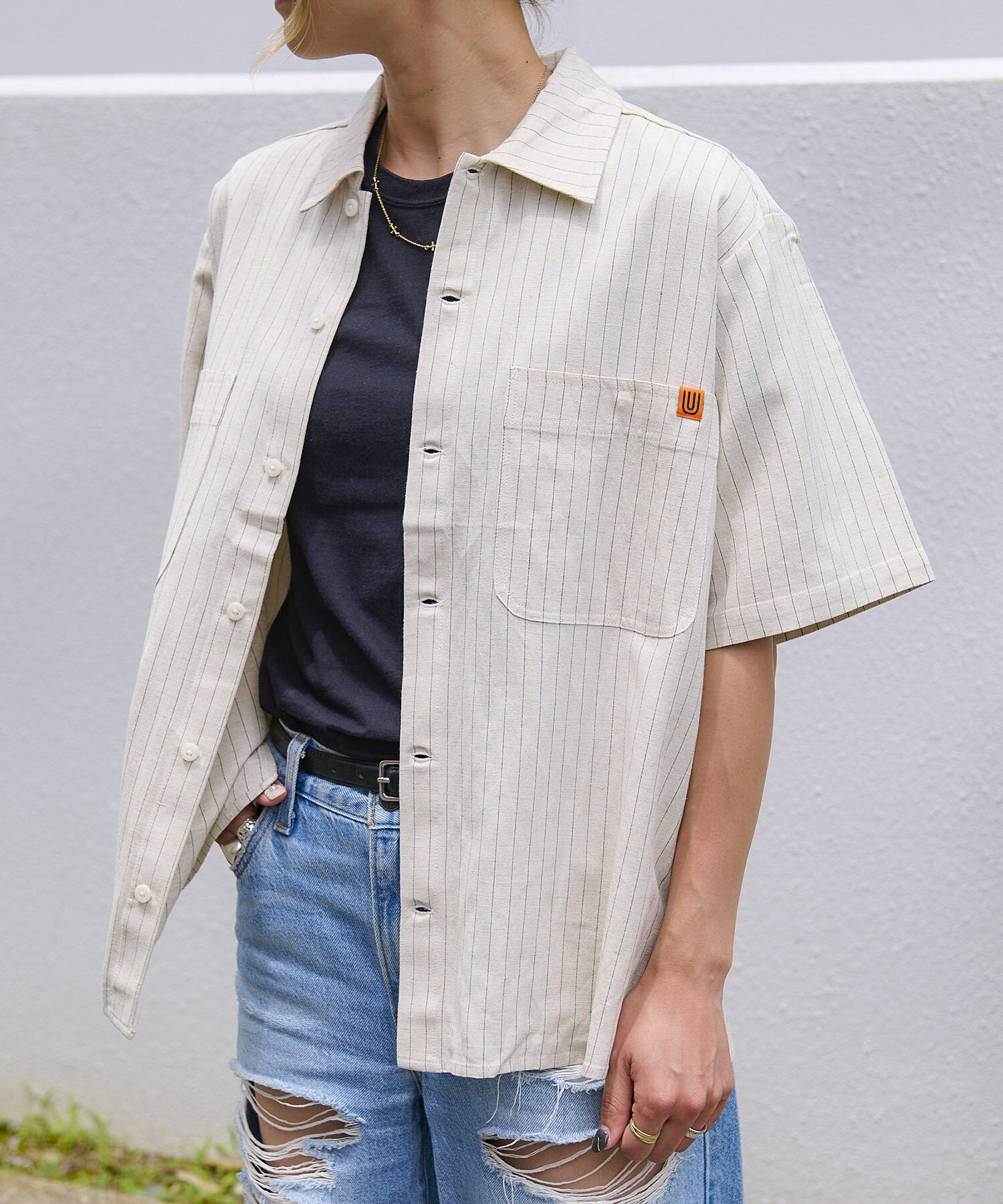 【SALE対象】UNIVERSAL OVERALL オープンカラーシャツ U2013168-B ユニバーサルオーバーオール メンズ ..