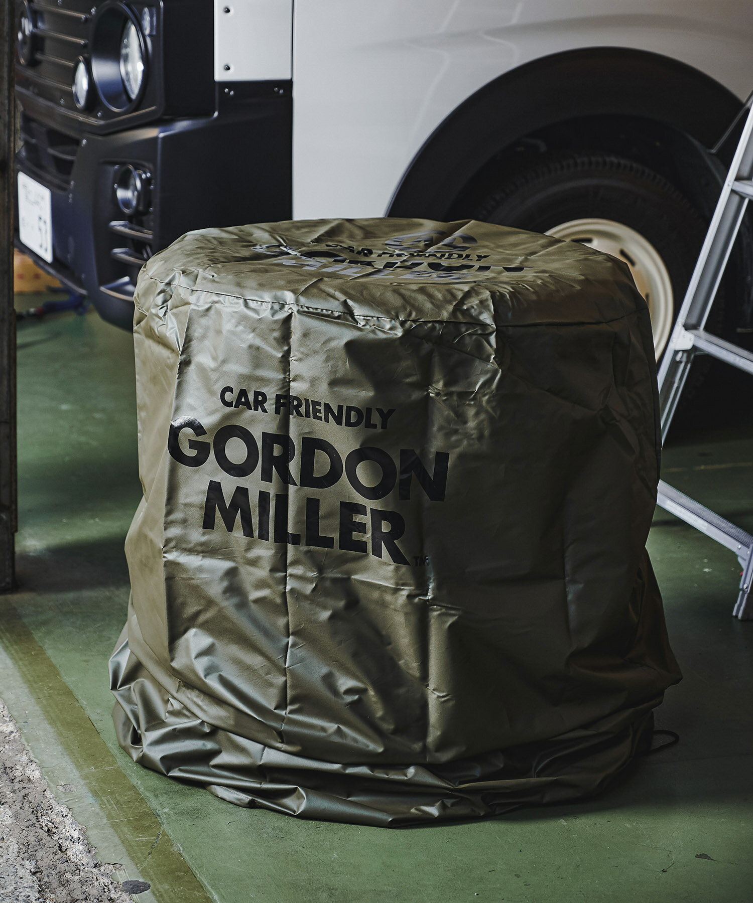 【公式】タイヤカバーL　GORDON MILLER ゴードンミラー 屋外 撥水加工 車 防紫外線 タイヤ保管 カー用品 おしゃれ カーキ(2)