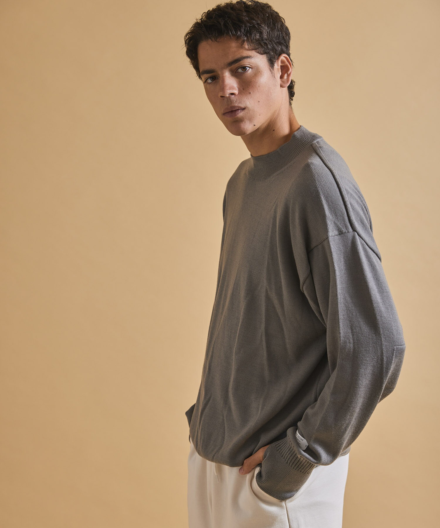 Jack Miller ソリッドウールモックネック メンズ 男性用 レディース 女性用 男女兼用 ユニセックス 長袖 ニット ウールニット グレー ブラック 無...