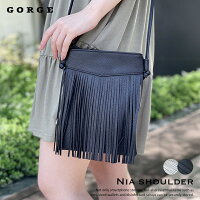 ナイアショルダーバッグ GORGE ゴージ 春夏 夏 シンプル トレンド プチプラ ショルダーバッグ バッグ ショルダー フリンジ ミニバッグ BAG 小さい 黒 白 春 夏 2120237