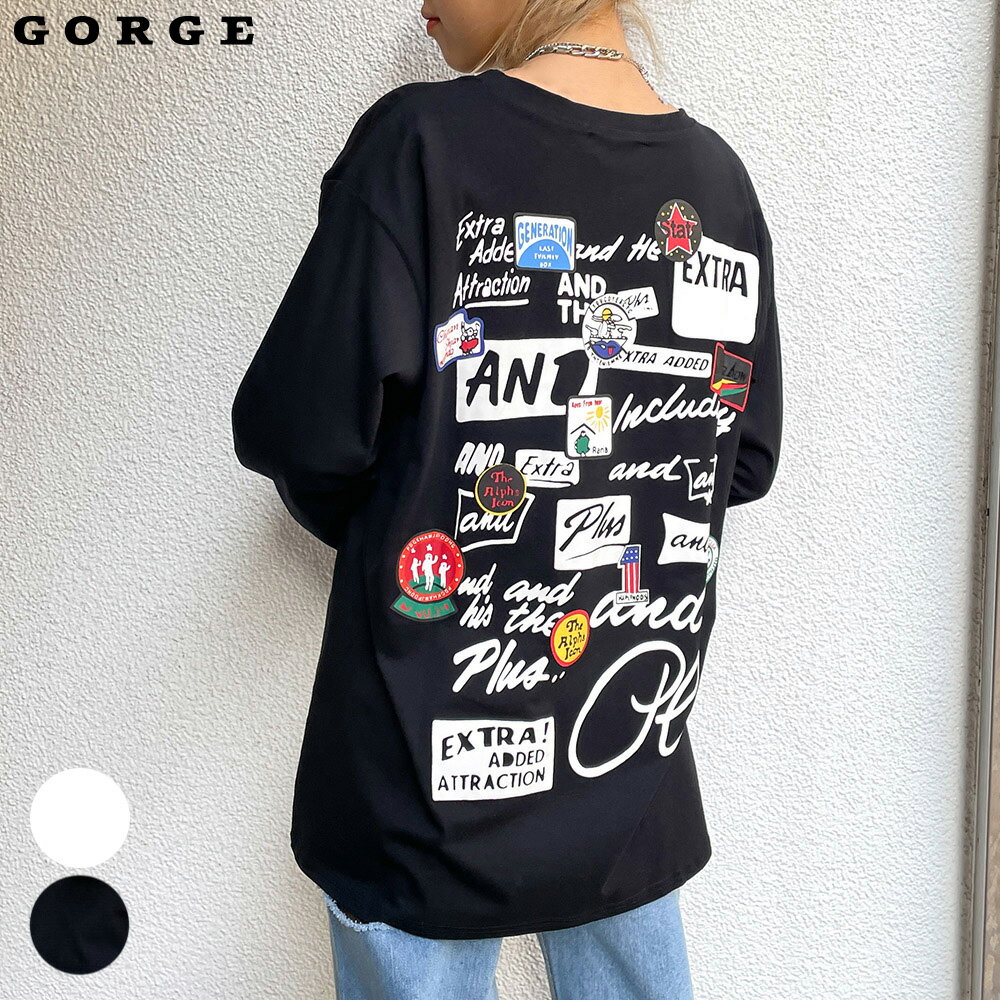 ANDワッペンロンT GORGE ゴージ トレンド プチプラ レディース レディースファッションTシャツ トップス プリント ワッペン 春 秋 2330026