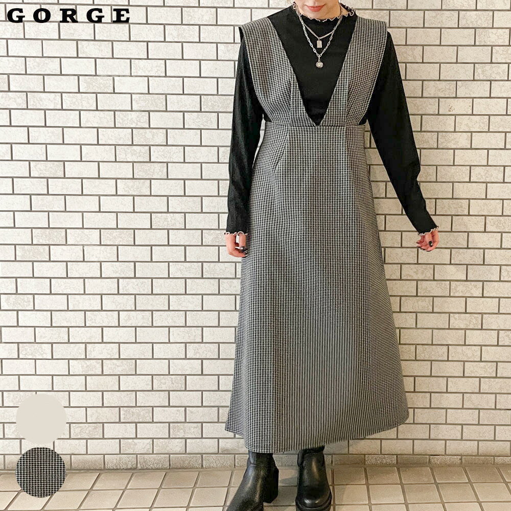 インナー付きフレアジャンパースカート GORGE ゴージ トレンド プチプラ レディース レディースファッションスカート ボトム ジャンスカ カジュアル セット 清楚系 秋 冬 2333665