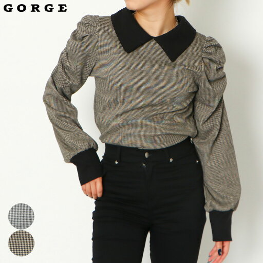 襟付きテレコチェックTOPS GORGE ゴージ トレンド プチプラ レディース レディースファッションカットソー トップス チェック パワショル 春 秋 2338844 襟付きテレコチェックTOPS GORGE ゴージ トレンド プチプラ レディース レディースファッションカットソー トップス チェック パワショル 春 秋 2338844