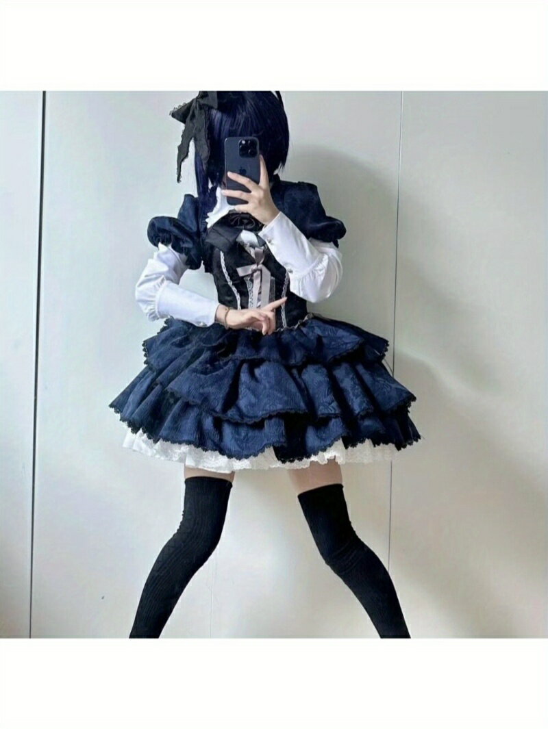 メイド 服 コスプレ 衣装 仮装 女装 フリル ロリータ ロリータワンピース アニメ かわいい メイド 大人用 ワンピース コスチューム コスプレ衣装 ワンピース エプロン 仮装パーティー イベント cosplay 定番 メイドコス ブラック ハロウィン衣装 学園祭 文化祭 結婚式