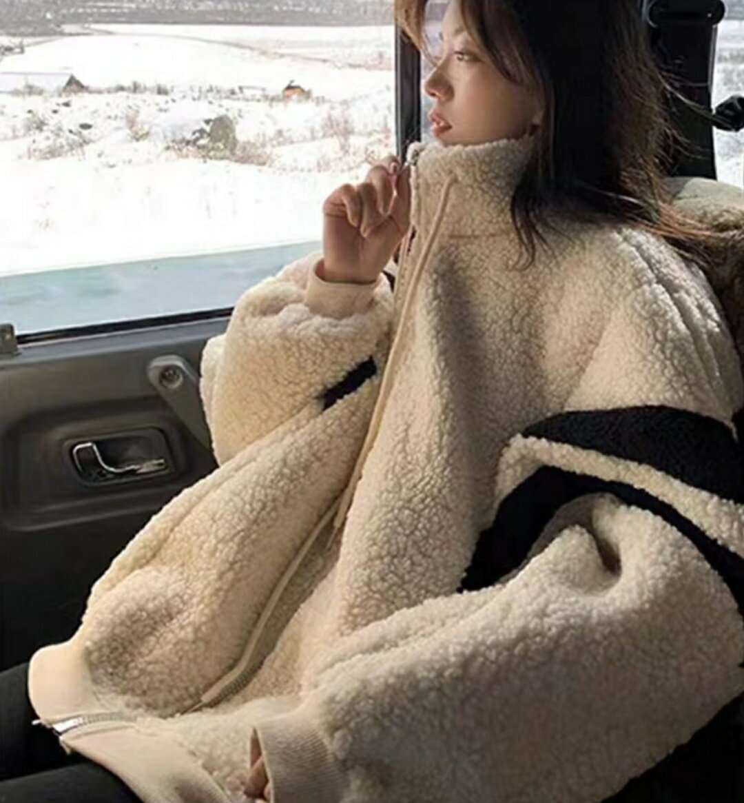 乐天商城 - レディース オーバーサイズ レトロ風 フェイクジャケット - ソリッドカラー ミドル丈 冬用暖かいコート 保温 暖かい 防寒 エレガント 秋冬