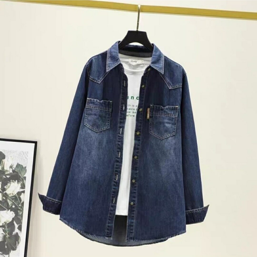乐天商城 - レディース 秋春 長袖 デニムシャツ トップス 羽織 カジュアル おしゃれ 普段使い アップ 快適コーデ 暖かい デート イベント レジャー アウトドア 女子会 旅行 学校