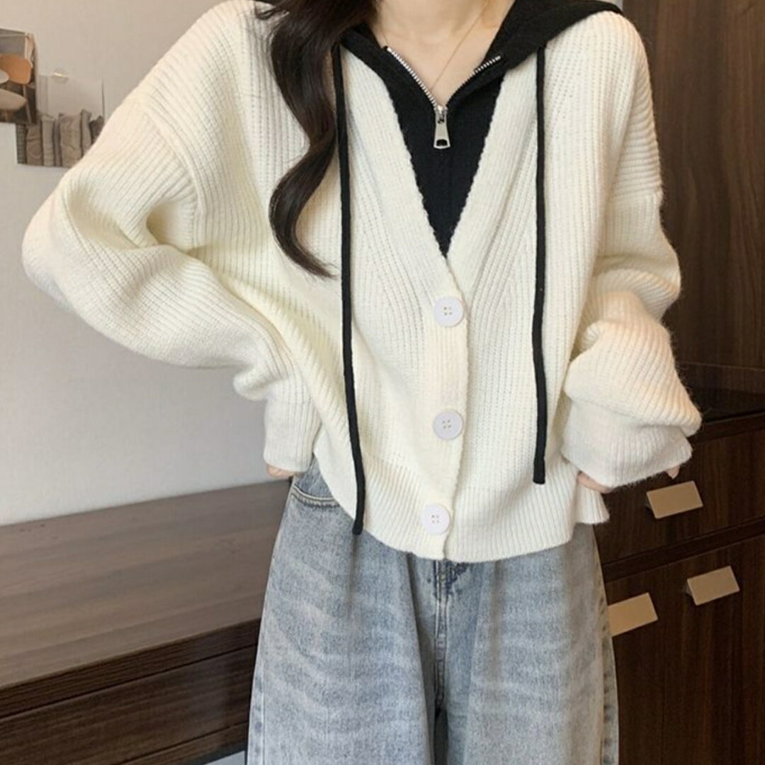 Rakuten - レディース ニットカーディガン ニット 生地 きれいめ ゆったり 春秋 暖かい ジャケット 厚手 あったか ショート丈 人気 オフィス おしゃれ