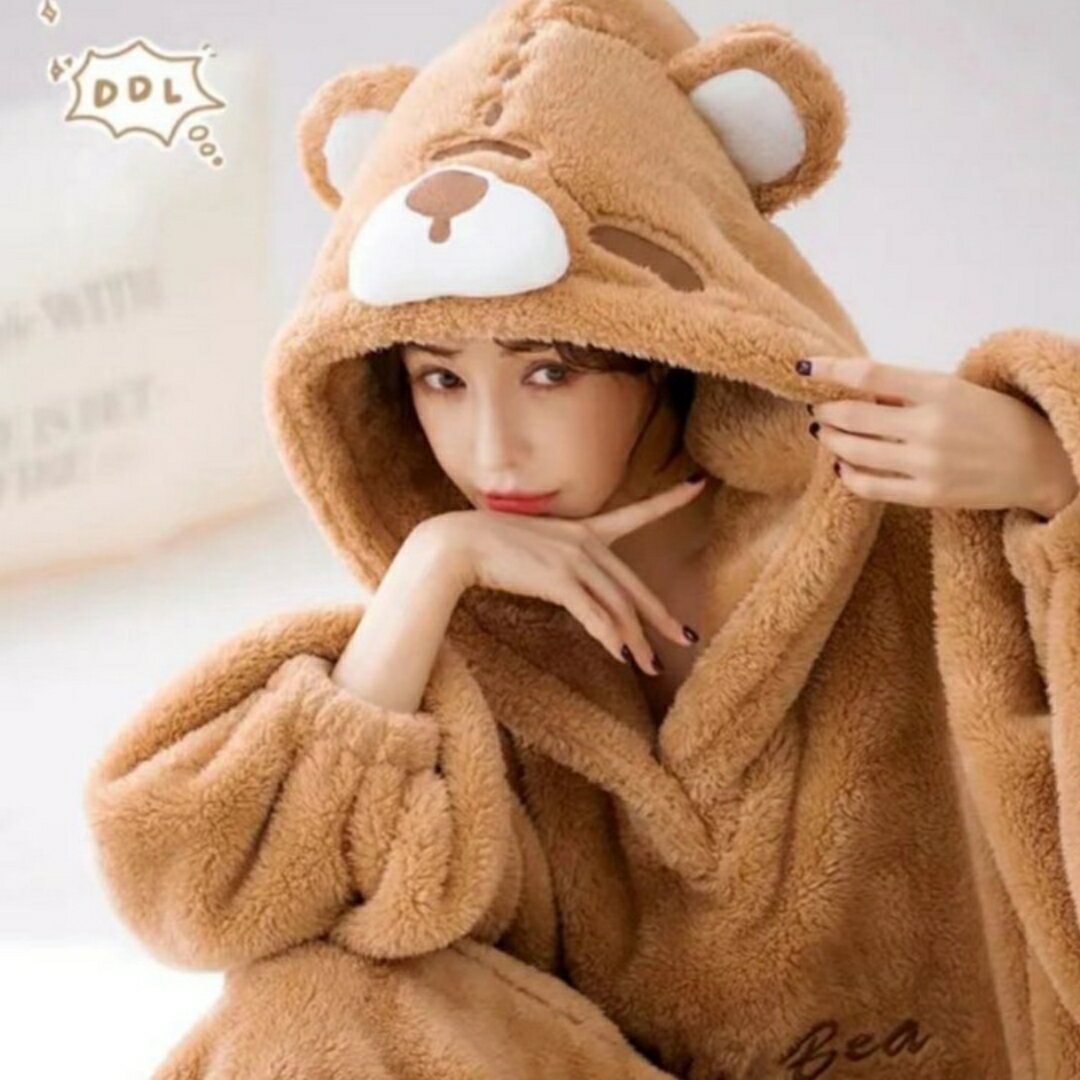 ルームウェア レディース 厚手 あったか 保温 ロング丈 バスローブ ガウン パジャマ 秋冬 部屋着 おうち時間 リラックスタイム