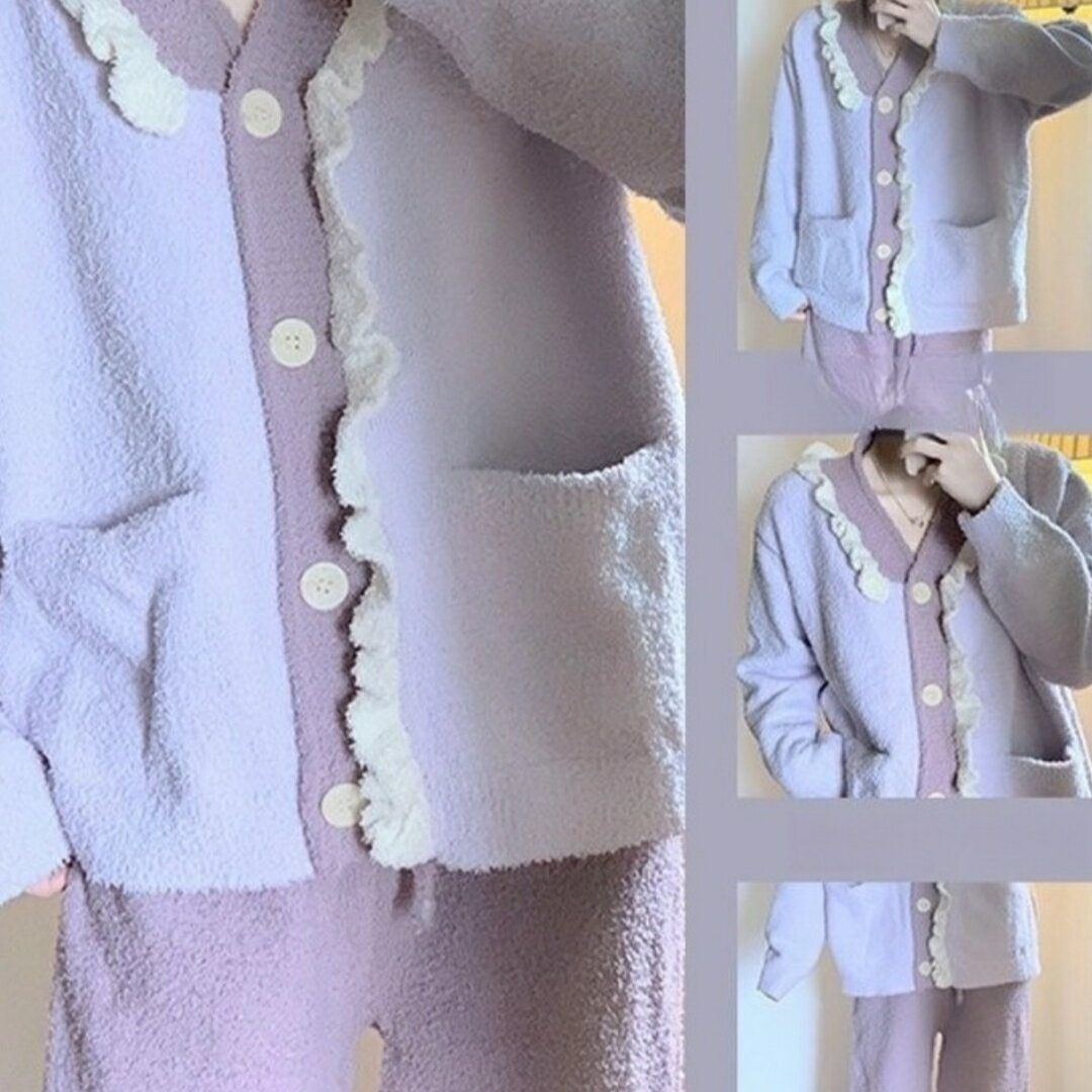 レディース 秋冬 新型 厚い パジャマ 女性 長袖 ゆったり 家服 上下セット 部屋着 寝間着