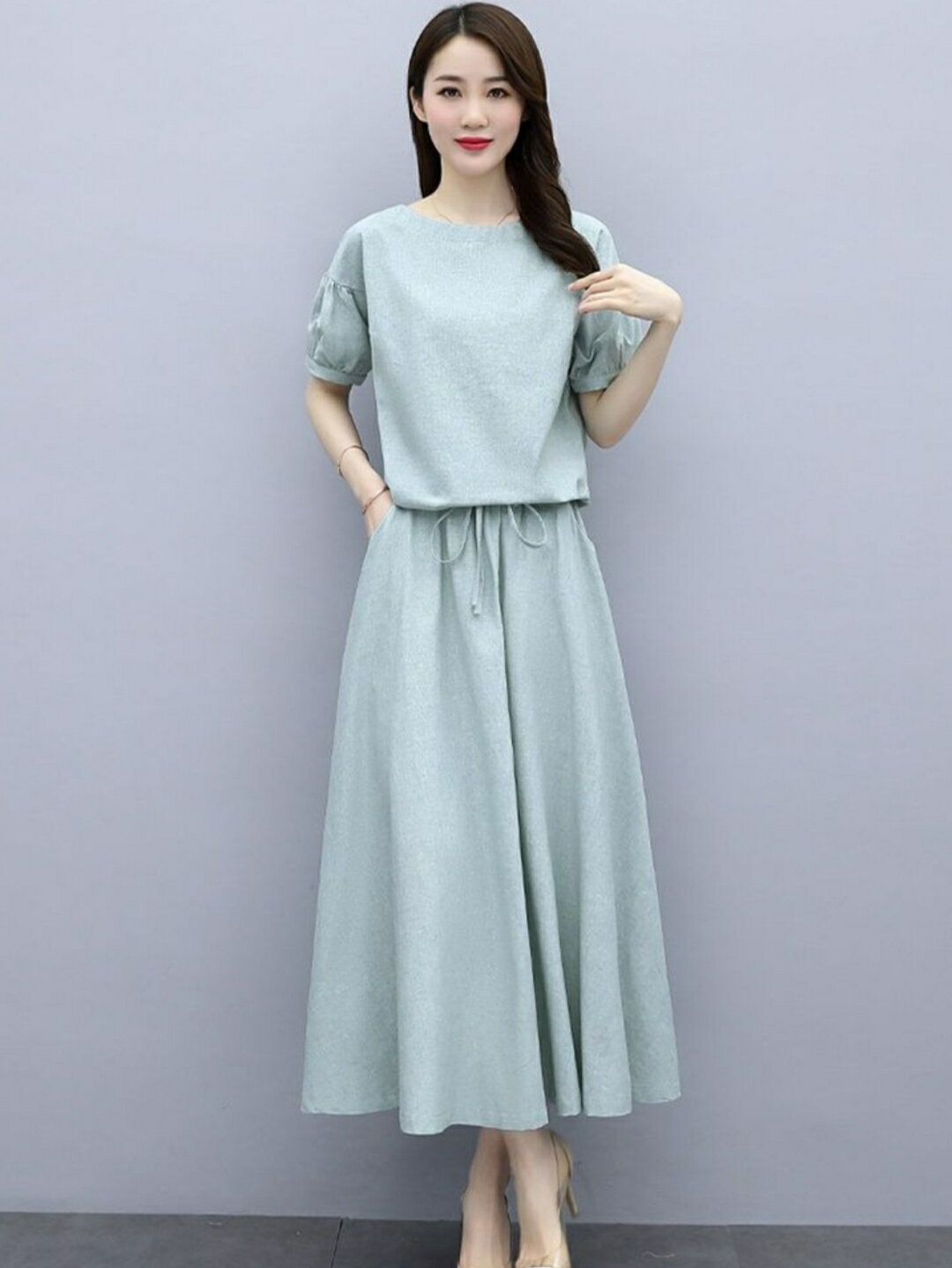 セットアップ レディース 春夏 オシャレセットアップ 半袖ブラウス ワンピース上下セット カジュアル 30代40代 50代 ゆったり 着痩せ