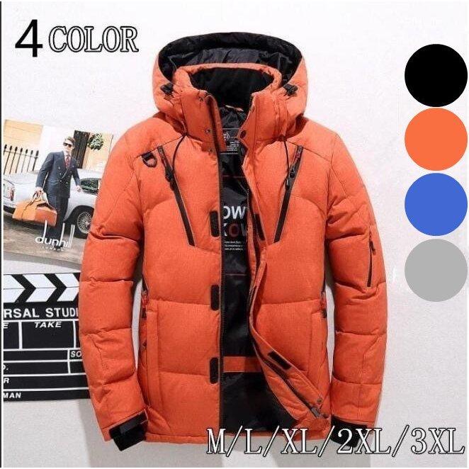 乐天商城 - ダウンコート ダウンジャケット メンズ 暖かい 軽い おしゃれ 大きい フェザー コート ライトダウン 羽毛 ジャケット 冬服 秋冬 撥水