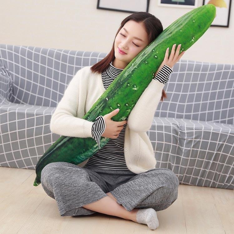 キュウリ ぬいぐるみ 大 50cm ふわ かわいいキュウリ ソファ添い寝枕 キュウリ枕 野菜 かわいい 寝室 かわいい 抱き枕 ふわふわ おもちゃ ク 2