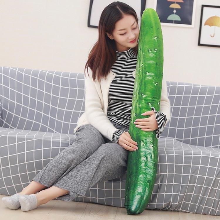 キュウリ ぬいぐるみ 大 50cm ふわ かわいいキュウリ ソファ添い寝枕 キュウリ枕 野菜 かわいい 寝室 かわいい 抱き枕 ふわふわ おもちゃ ク 3