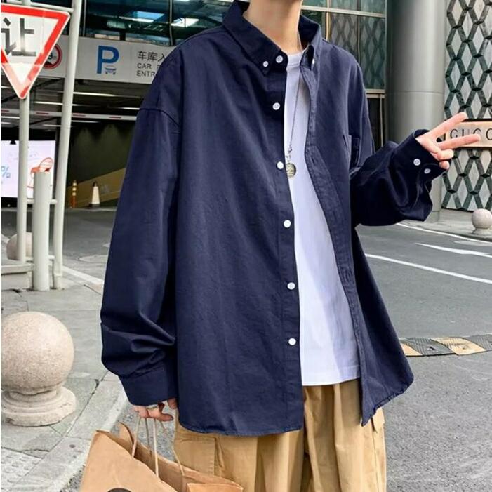 デニム風 長袖シャツ メンズ ボタンダウン ビジネス カジュアルシャツ 無地ワークシャツ 春物 秋物 トップス 通勤 胸ポケット 長袖 仕事用 普段着 作業 男性 gori-10025063 ゴリー楽天市場店 サンプル画像2