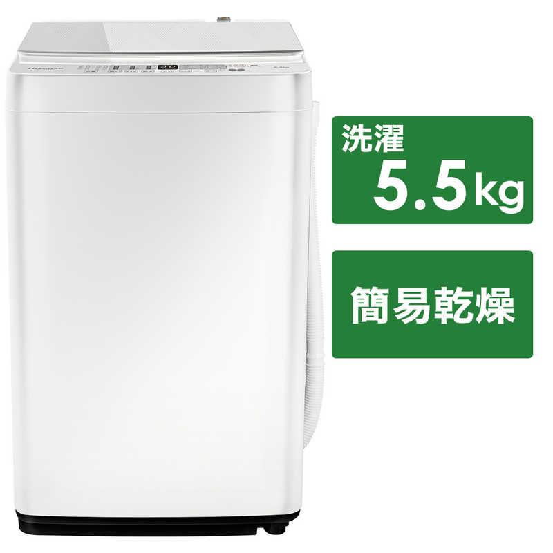 大特価！ハイセンス HW-G55BK1 　全自動洗濯機（5.5Kg）ガラストップデザイン 簡易乾燥(送風機能)　 Hisense【アウトレット品】【送料込(北海道/九州/沖縄/離島別途)】【時間指定・代引き不可】