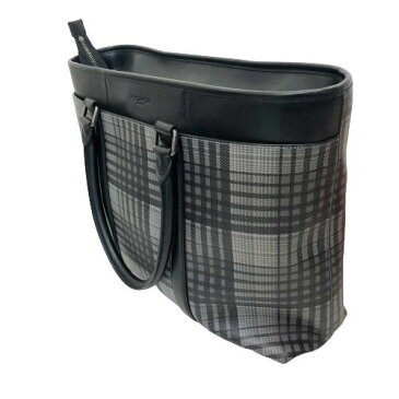 【中古】コーチ COACH メンズ 2WAY トートバッグ ブラック グレー F38768 PVC レザー