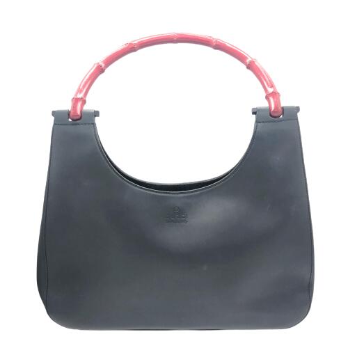 GUCCI グッチ バンブーバッグ 001 3739 ハンドバッグ ショルダーバッグ ラバー ブラック レッド 黒 赤 【中古】のサムネイル