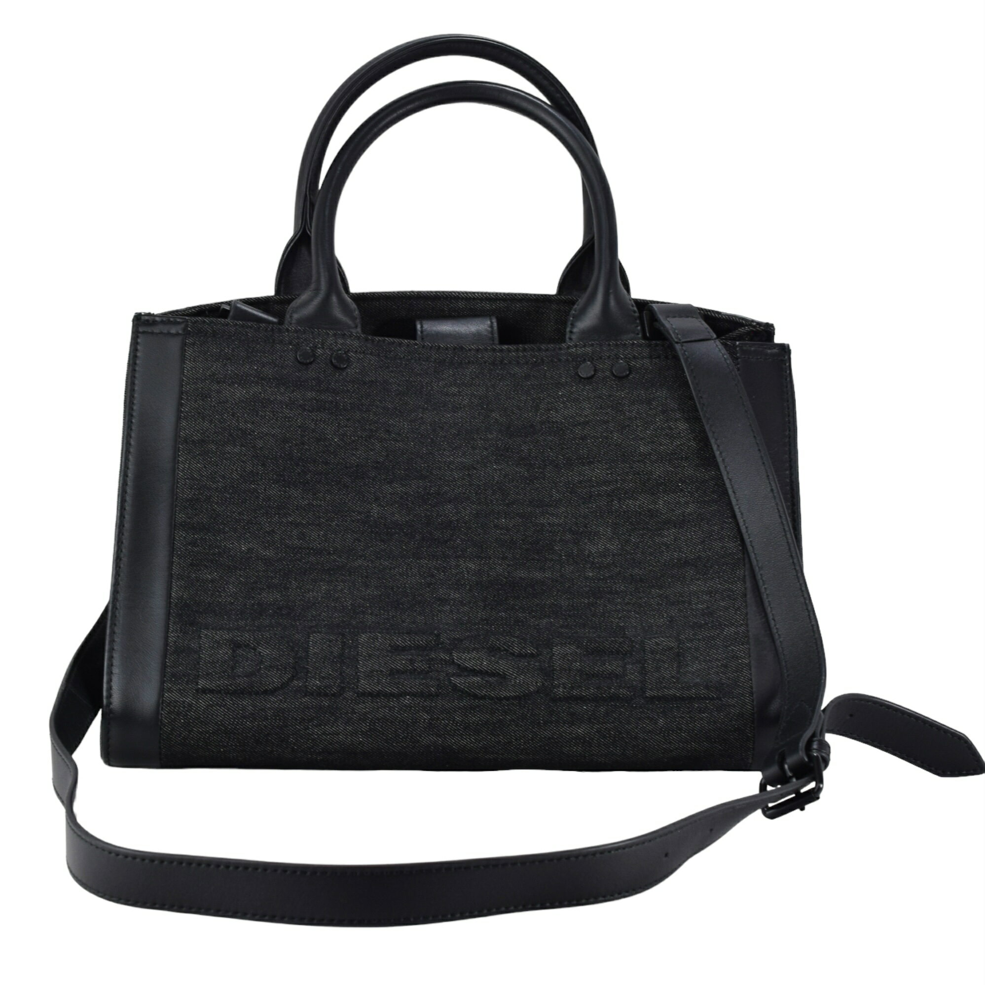 DIESEL ディーゼル 2WAYバッグ ハンドバッグ ショルダーバッグ キャンバス×レザー ブラック系 【中古】【送料無料】のサムネイル